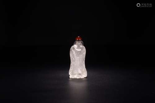 Snuff bottle, crystal figurines of peopleSize: 3.2 x2.6 x7.3...