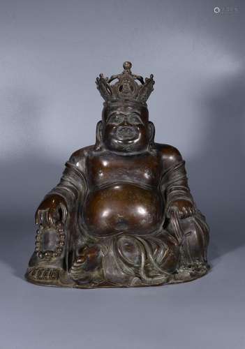 : five Ye Bao crown maitreya bronze statues32 cm long 28 cm ...