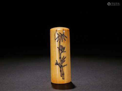 Night: old.chinese bamboo verse cylindrical sealSpecificatio...