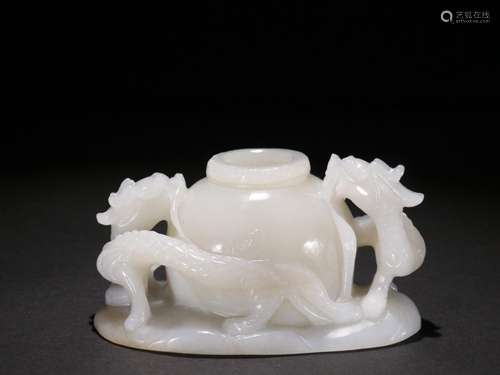 Ssangyong grain water jar: hetian jade seedSpecification: hi...