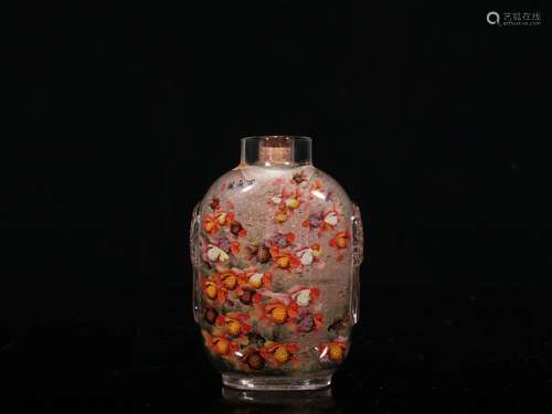 The crystal painting of snuff bottles "hundreds of fish...