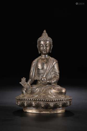 , the old silver medicine guru Buddha furnishing articlesSpe...