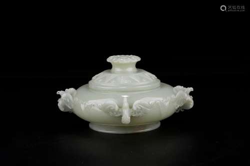 Chicken ear cover furnace, hotan jade daySize: 10 20 cm wide...