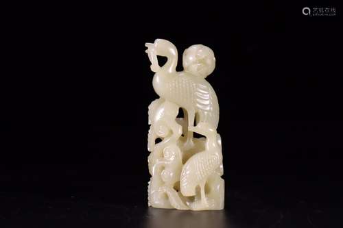 Hetian jade bird furnishing articlesSize: 12 cm high, 5.7 cm...