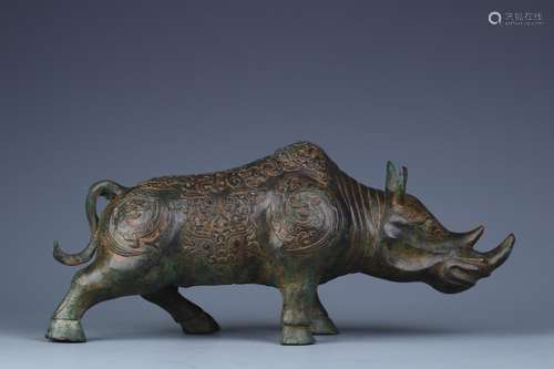 Previously, bronze rhinoceros furnishing articlesSize: 15.5 ...