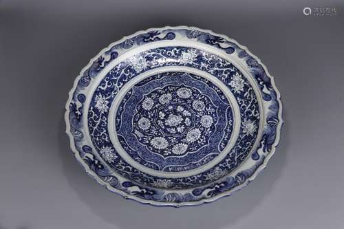 , blue and white flower grain market46 cm in diameter, high ...