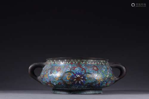 : child Sun Yongbao, cloisonne flower WenXiangLu branchesSiz...