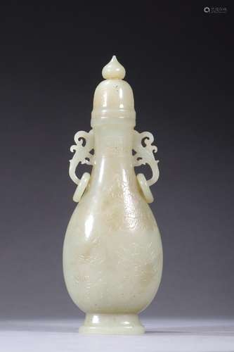 :· hetian jade flower poetry of the reward bottleSize: 20 cm...