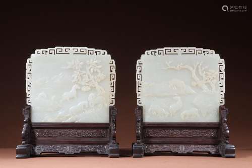 : hetian jade "eight jun figure" plaqueSize: the t...