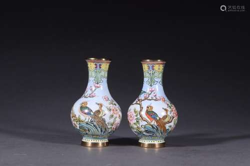 : colored enamel phoenix peony small bottles of a pairSize: ...