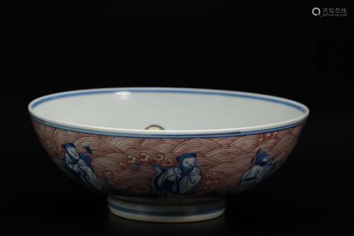 Antique shops old Tibeteight immortals big bowlSize: 8 cm di...