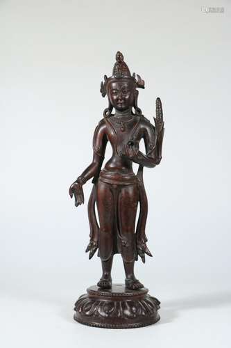 lobular rosewood carving lotus d guanyin stands resembleSize...