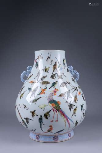 : colored enamel birds pay homage to the king of the reward ...