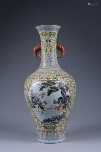 :· colored enamel three Yang kaitai bottleSize: 22 cm weighs...