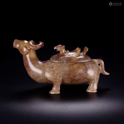 And Tian Shan beast statue, the quality of the jade oil mois...