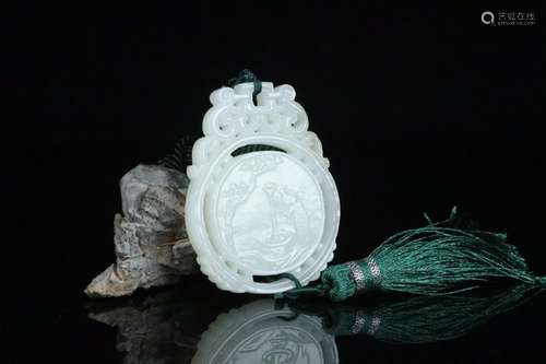 Hetian jade brandSize: 5.8 cm high 4.6 * 0.7 cm wide, 40 g.I...