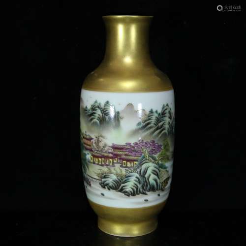 Colored enamel gold and grain bottle,Size 22.5 * 9.5,