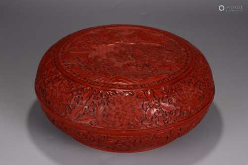 : "" carved lacquerware landscape character grain ...