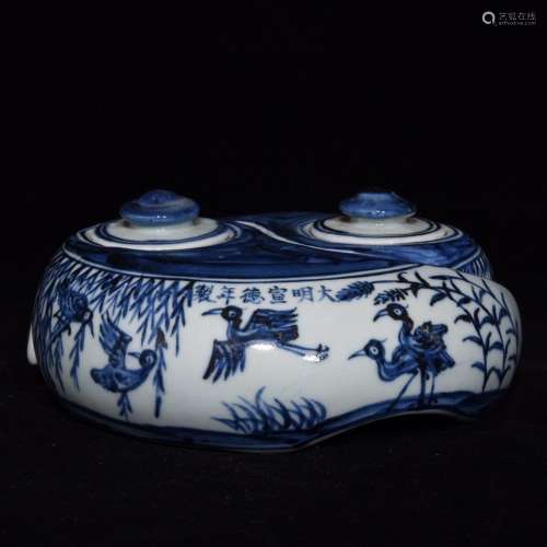 Blue and white pot of 8 x18 LiuYanWen gossip