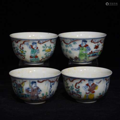 Chenghua, four major Kings bucket color cupSize 4.8 x7.9