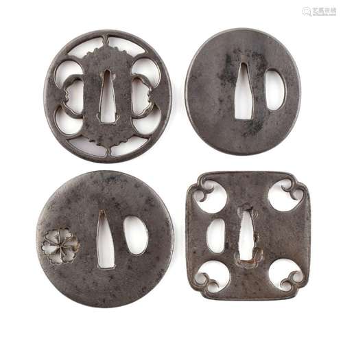 FOUR JAPANESE METAL TSUBA