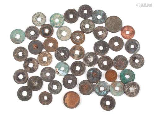 FORTY-SIX ANTIQUE CHINESE COINS