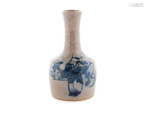 CHINESE BLUE GLAZE MALLET VASE