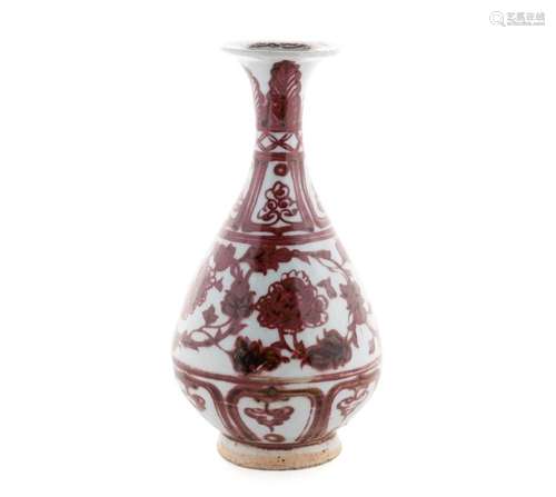 CHINESE COPPER RED YUHUCHUN VASE