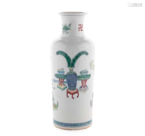 "HUNDRED ANTIQUES" DOUCAI VASE