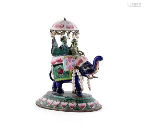 HIMALAYAN ENAMEL ELEPHANT