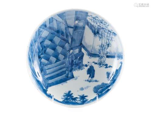 SCENIC BLUE AND WHITE PORCELAIN CHARGER