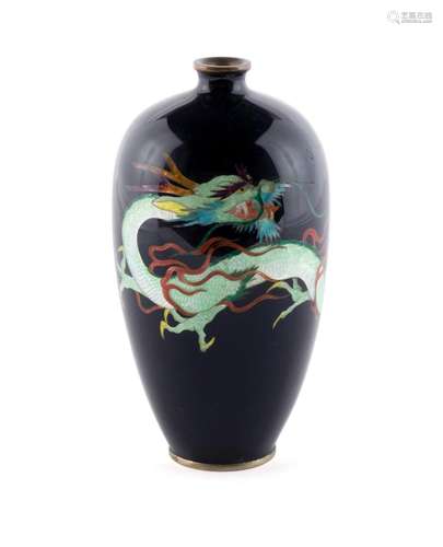 KUMENO TEITARO (JAPANESE 1865-1939) GINBARI CLOISONNE DRAGON...