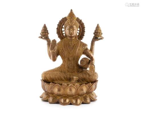 GILT BRONZE FIGURE OF LAKSHMI