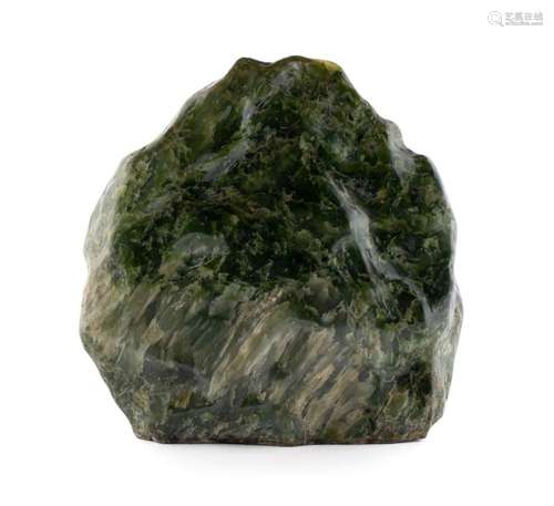 LARGE SPINACH JADE SCHOLAR BOULDER