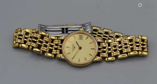 A yellow coloured stainless steel Longines watch, Les Grands...