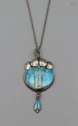 An Edwardian bright aquamarine colour champleve enamel Arts ...