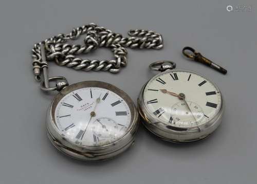 A pair of key wound pocket watches, one marked 935, the othe...