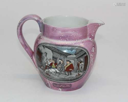 An early nineteenth century transfer-printed and pink lustre...