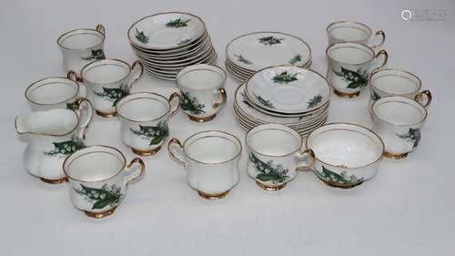 A mid 20th century Lubern China part tea service, decorated ...