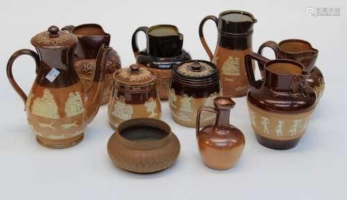 A collection of Royal Doulton, Lambeth and other stoneware i...