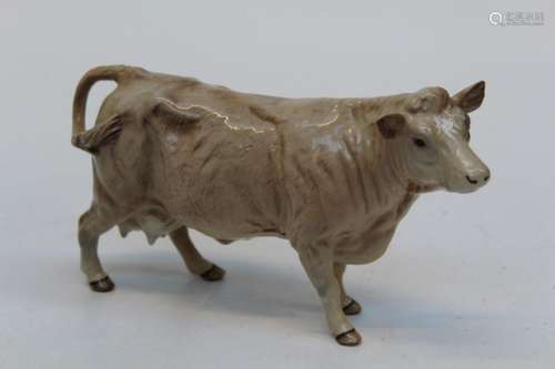 A Beswick figure 3075A of a Charolais cow in gloss cream, H1...