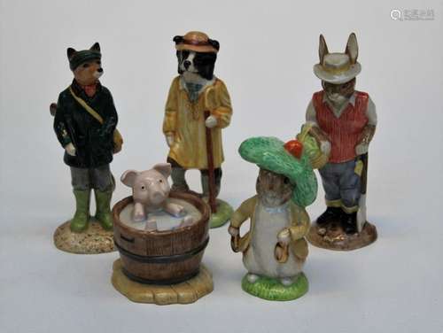 A group of six Beswick figures comprising Old Mr Brown H8cm,...