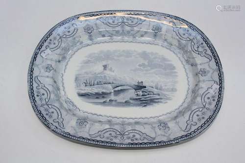 A 19th century Copeland meat platter, transfer decorated wit...