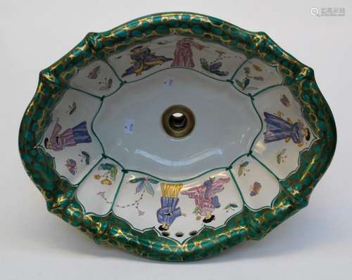 A mid 20th century Italian porcelain sink by Sherle Wagner, ...