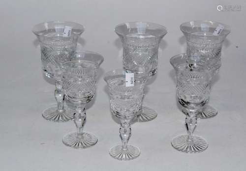 A part suite of Cumbria Crystal Grasmere pattern drinking gl...