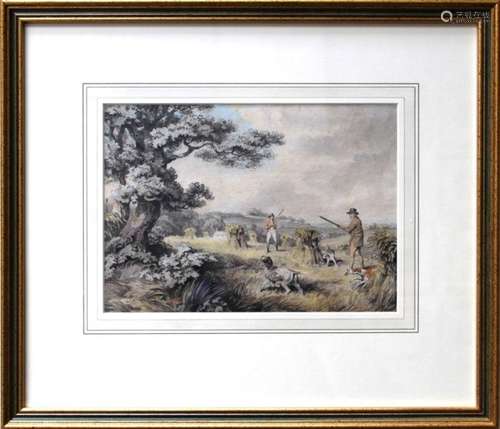 Samuel Howitt (British 1756-1822) A Partridge Shoot. Waterco...