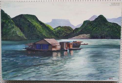 Timothy Onishi (20th English School) Floating Village, Ha Lo...