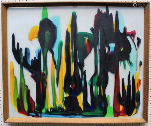 Circa 1960s European School Coloured abstract linear study. ...