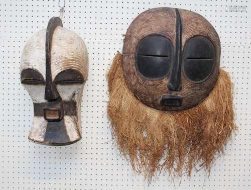 Two 20th century Congolese carved wood Luba kifwebe - style ...