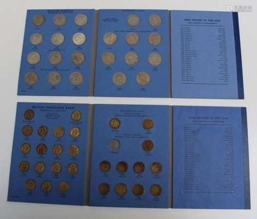 Brass Nickel Threepences 1937 To date in Whitman Folder incl...